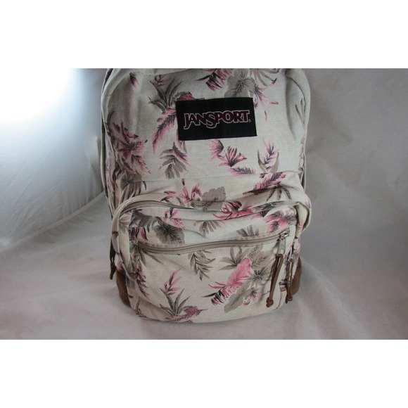 Jansport Backpack Suede Bottom Philodendron Print Right Pack Expressions 31L - Picture 2 of 7